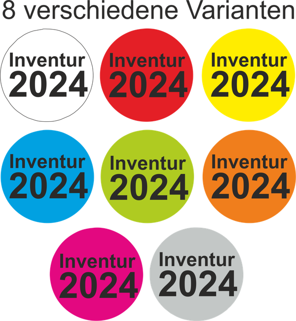 Inventuretiketten mit Aufdruck "Inventur 2024"