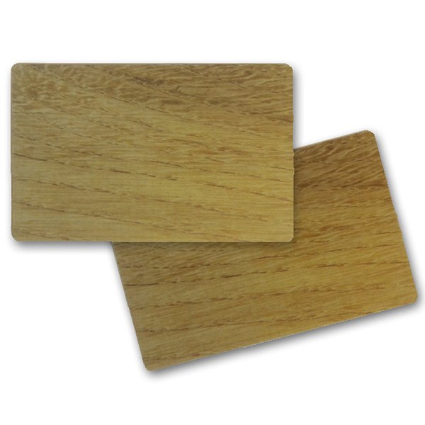 PVC Karten  86 x 54 x 0,76 mm beidseitig Holzoptik