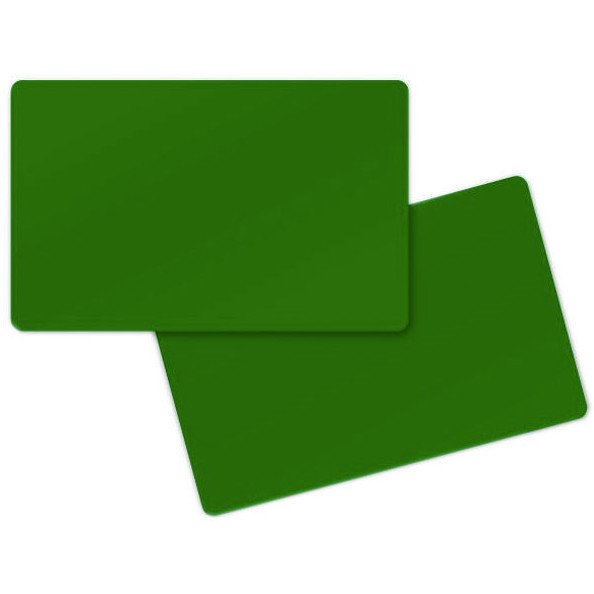 PVC Karten  86 x 54 x 0,76 mm beidseitig grün glanz