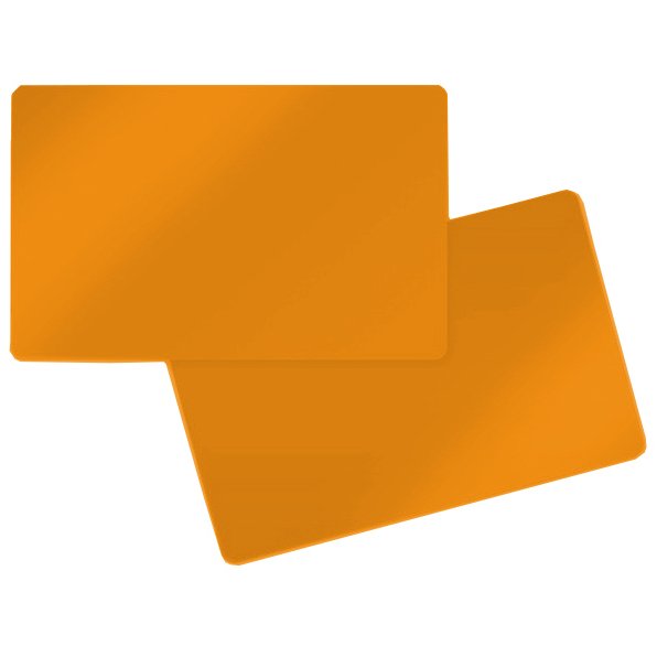 PVC Karten  86 x 54 x 0,76 mm beidseitig orange matt