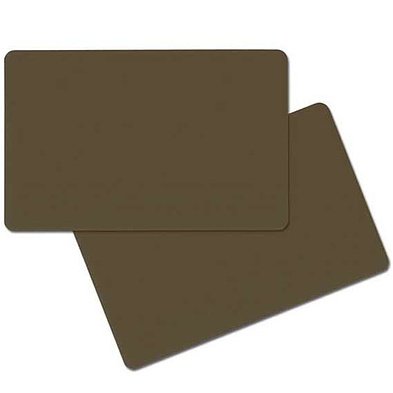 PVC Karten  86 x 54 x 0,76 mm beidseitig braun matt